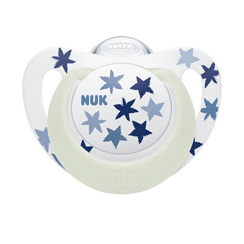 Ортодонтична залъгалка силиконова Nuk Star Night 18-36м. 1бр. 