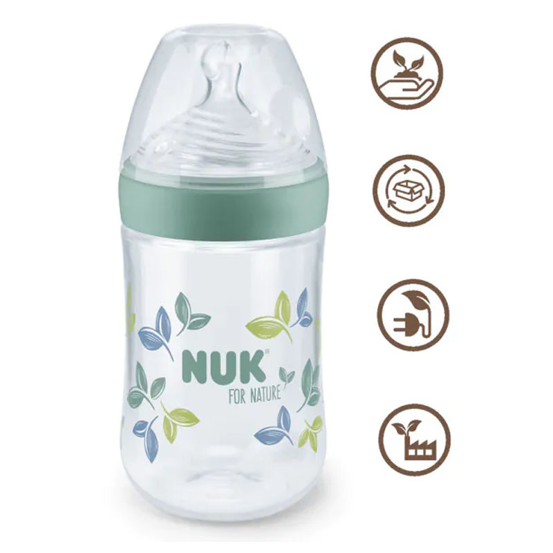 Бебешко шише за хранене силиконово NUK TEMPERATURE CONTROL PP СИЛИКОН 0-6м 260 мл