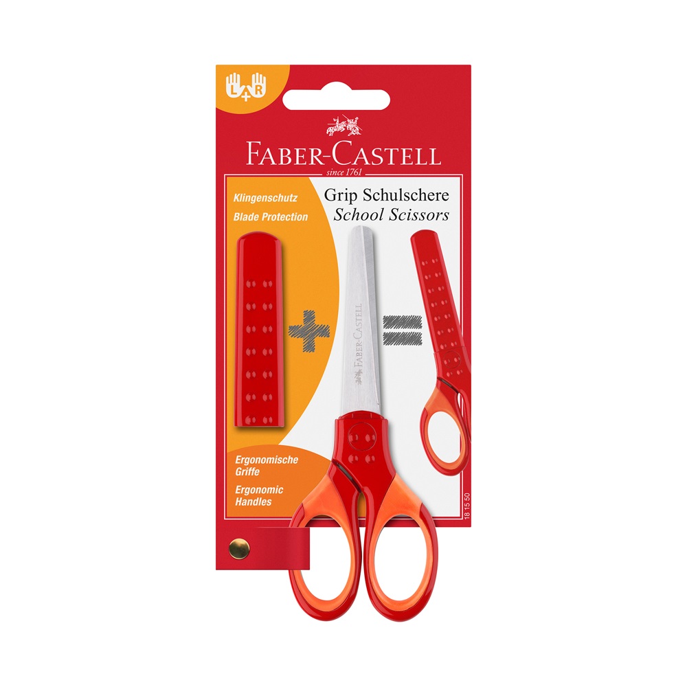 Детска ножица Faber-Castell Grip Червена
