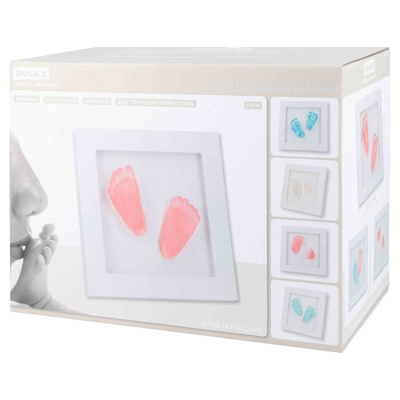 3D oтпечатък за бебе за ръчичка и краче Dooky Crystal Memories Deluxe, с рамка