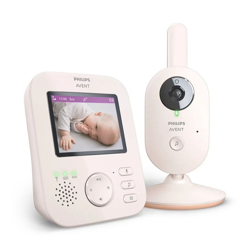 Дигитален видео бебефон Philips AVENT Advanced SCD881/26 с 2,8-инчов цветен екран, 2 x Zoom, нощно виждане, двустранна звукова комуникация, 6 нежни мелодии