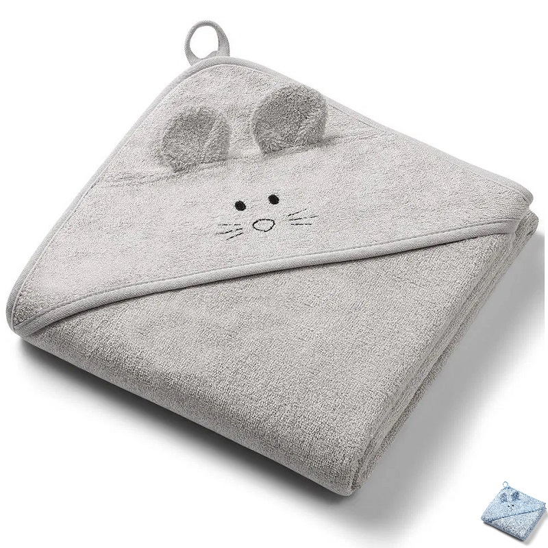Бебешка хавлия за баня BabyOno с качулка, 100х100 см., 1553