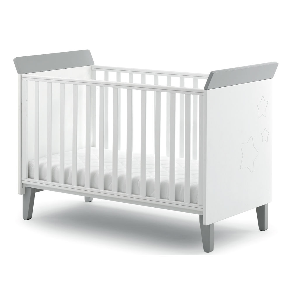 Бебешка кошара Italbaby CONTEMPORARY Осн. цвят бял + доп. цвят Grey