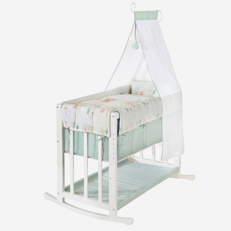 Бебешка кошара Roba Woodland Buddies Pastel Green 4в1, 50/95 см
