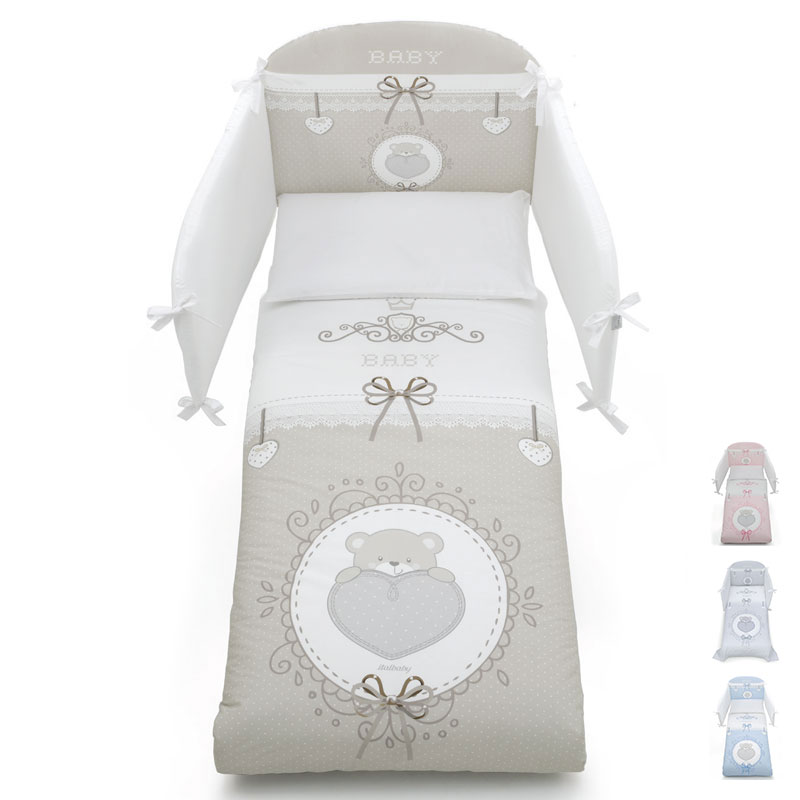 Бебешки спален комплект Italbaby BABY CHIC Pony, 4 части, с обиколник