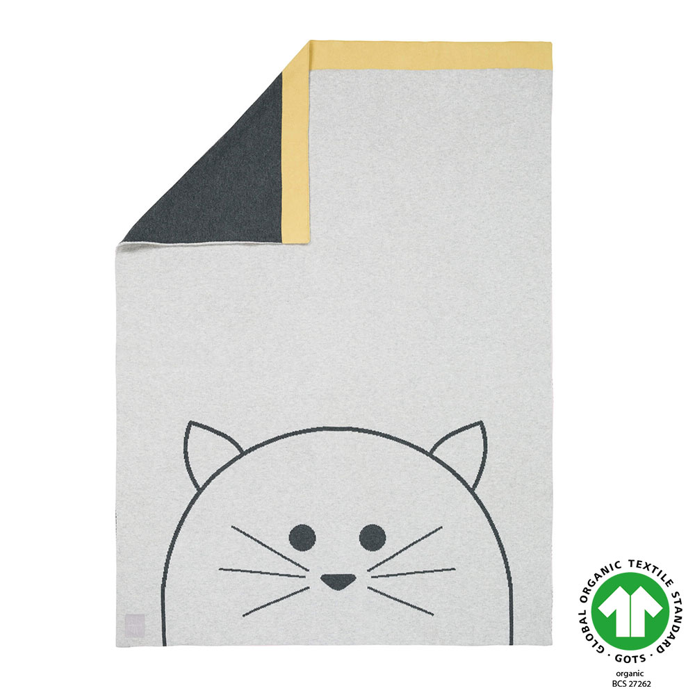 Бебешко одеяло Lassig Little Chums Cat 75x100 см. Grey