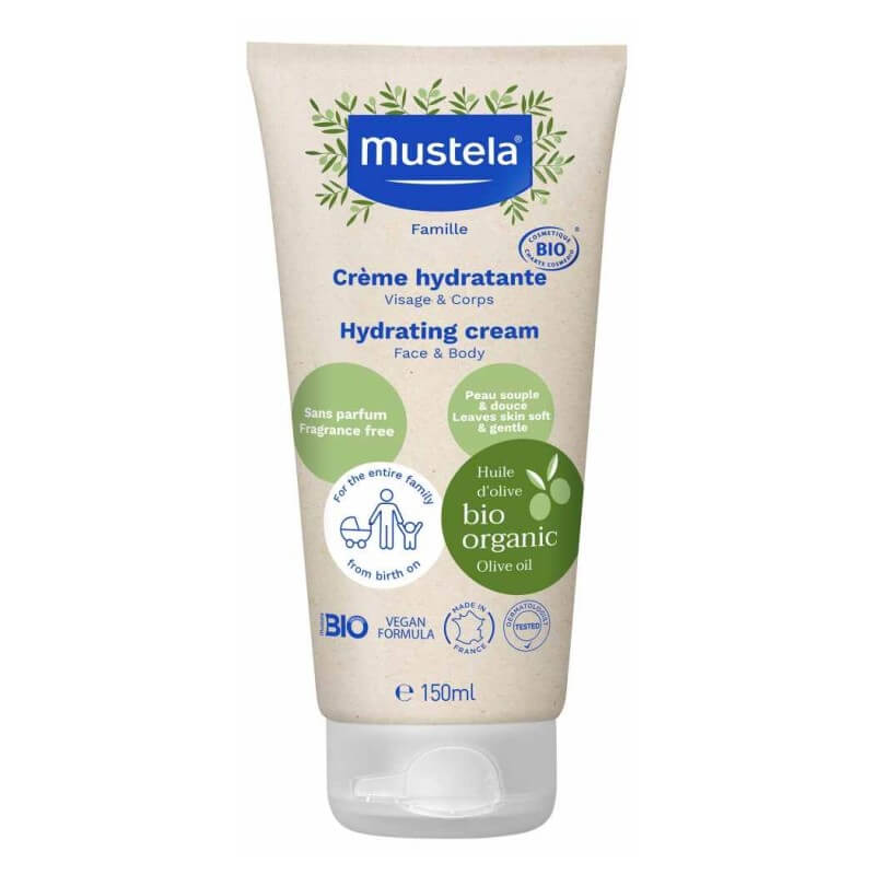 БИО Хидратиращ крем за лице и тяло Mustela 150 мл.