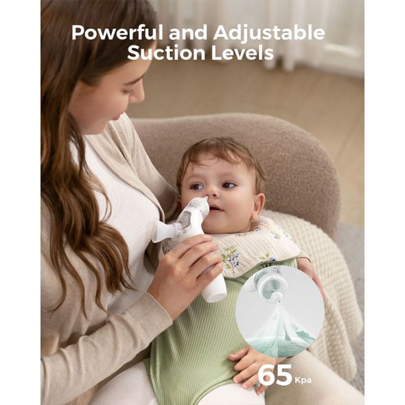 Електрически аспиратор за нос за бебета и деца 2 в 1 Momcozy със спрей и вакуум, със светлина и музика - 5