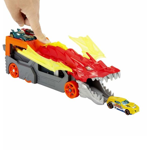 Автовоз Дракон Mattel Hot Wheels Dragon Launch Transporter, с една кола - 2