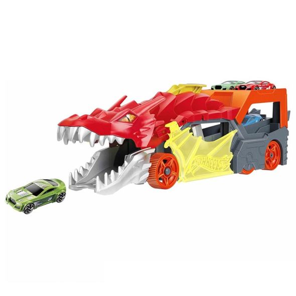 Автовоз Дракон Mattel Hot Wheels Dragon Launch Transporter, с една кола - 1