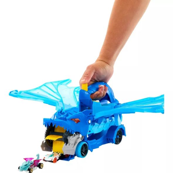 Игрален комплект Mattel Hot Wheels City Двоен Транспортьор Дракон, JBM72 - 3