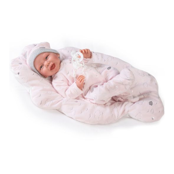 Кукла новородено бебе Antonio Juan Carla, с възглавница, 42 см. - 1