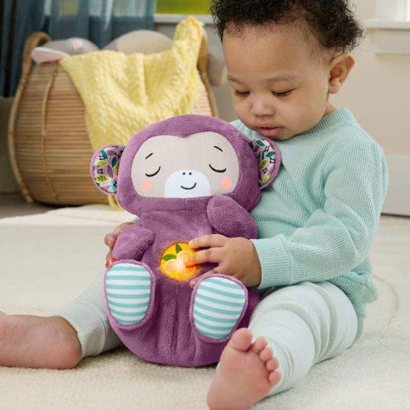 Плюшeна играчка Fisher Price Purple Monkey Soothe and Snuggle - 2