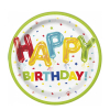 Хартиени чинийки Unique Happy Birthday  8бр.18см.