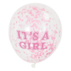 Балон с розови конфети Unique “It`s a Girl“ 6бр. 30см. 