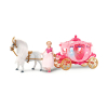 Кукла с каляска Raya Toys Dreamy Carriage, със светлини, звуци и аксесоари Розов 