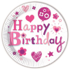 Парти чинийки Procos Happy Birthday розови 8 бр. 23 см 88200