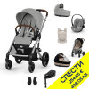 Пакет с бебешка количка 8 в 1 Cybex Balios S Lux 2025 + кош + стол Cloud G i-Size, база G3, ергономична раница Amya и аксеаоари, Пакет с отстъпка №180