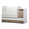 Трансформираща бебешка кошара Dizain Baby Маги 65/160 подвижна решетка Бял/Златен дъб