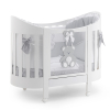 Бебешко легло Italbaby PELUCHE Lunetta Осн. цвят бял + декорация GREY, с матрак и спален комплект