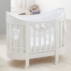 Бебешка кошара Italbaby SWEET STAR Lunetta Осн. цвят бял + декорация DOVE GREY, с матрак и спален комплект