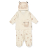 Бебешки комплект Bebetto Organic little lamb, Екрю, 3 ч. 0-3м., Z1026