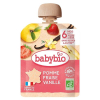 Био плодов мус Babybio Ябълка, ягоди и ванилия 90гр 6м+ 