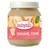 Био плодово пюре Babybio ябълка и банан, 130гр. 4м.+