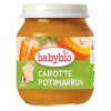 Био зеленчуково пюре Babybio моркови и тиква, 4 м+, 130гр. 