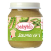 Био зеленчуково пюре Babybio зелени зеленчуци, 130гр. 4м.+
