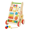 Дървена проходилка и играчка за бутане Raya Toys с активити център
