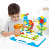 Детска мозайка Raya Toys с винтоверт, шаблони, куфарче и инструменти, 263 части