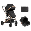 Kомбинирана количка 3 в 1 Kikka Boo с трансформираща седалка Amaia All Black