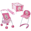 Комплект за кукли Hauck Toys 3в1 кошара,количка и стол за хранене Hello Kitty