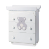 Скрин Italbaby PELUCHE 3ч. с вана и повивалник Осн. цвят бял + декорация GREY