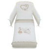 Бебешки спален комплект Italbaby DOLCI COCCOLE Pony 4ч. White/Dove Grey с обиколник, с бродерия