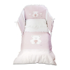 Спален комплект Italbaby PELUCHE Pony 4ч. 70х130 White/Pink с обиколник, с бродерия