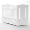Трансформираща бебешка кошара Dizain Baby Поли 60/120 подвижна решетка Бял