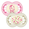 Залъгалка MAM 2бр. Night Soother Pink 12m+