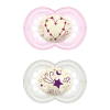 Залъгалка MAM 2бр. Night Soother Pink 6m+