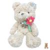 Плюшено мече Raya Toys С цвете, 65 см