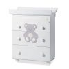 Скрин Italbaby PELUCHE 3ч. с вана и повивалник Осн. цвят бял + декорация GREY