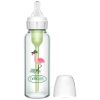 Стъклено бебешко шише Dr.Brown's Natural Flow Anti-Colic Options+ Wide Neck Flamingo, 250 мл.