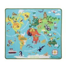 Килимче за игра с дървени превозни средства Melissa and Doug Пътуване по света 15194