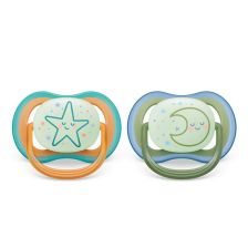 Ортодонтични залъгалки Philips Avent Ultra Air Night (18+м.) звезда/луна 2 бр.