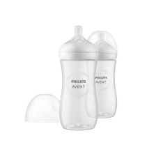 Бебешки шишета за хранене Natural Response 330 мл с биберон без протичане Philips AVENT Natural Response Поток 4, 3м+ 2бр.