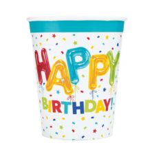 Хартиени чаши Unique 8бр. Happy Birthday