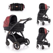 Бебешка количка Lorelli ADRIA Black&Red