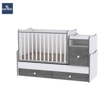 Дървено легло Lorelli Trend Plus Бяло/Сив