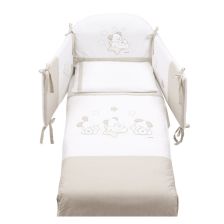 Спален комплект Italbaby SWEET STAR Pony 4 ч. 70х130 White / Dove Grey с обиколник, с бродерия